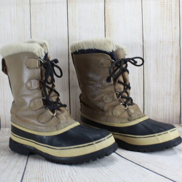 SOREL Caribou Lined Lace-up Winter Boots Size - Picture 2 of 10